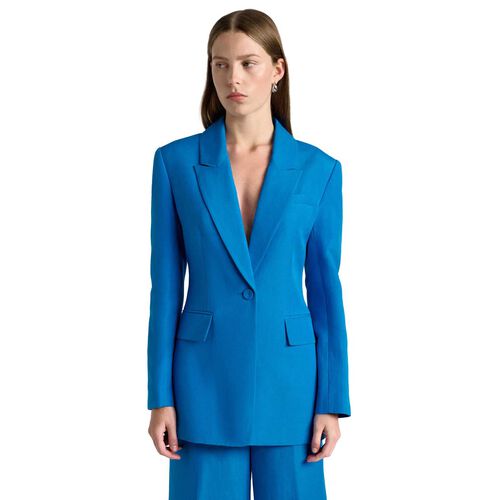 Cue Bright Blue Lustre Linen Blend Blazer